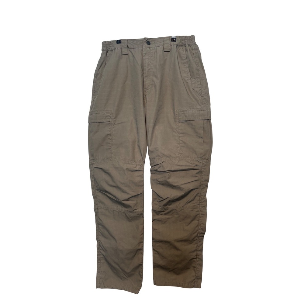 Free Soldier Mens Tactical‎ Cargo Pants Khaki Zip Fly Elastic Waist Size L